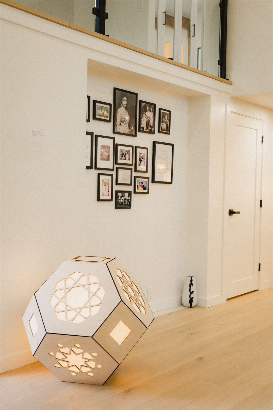 Gallery and exhibition wall inside House of Noor